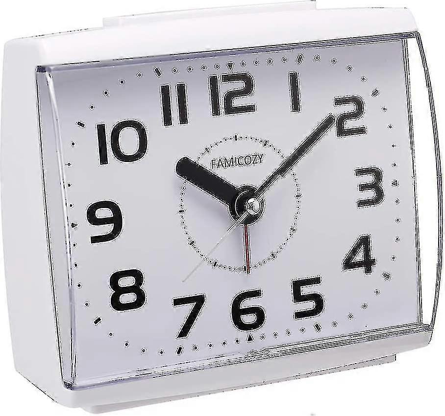 Analogue Alarm Clock For Elderly,quiet Non Ticking With Snooze And Backlight,crescendo Loud Alarm,big Numbers For Easy Reading,battery Operated,white