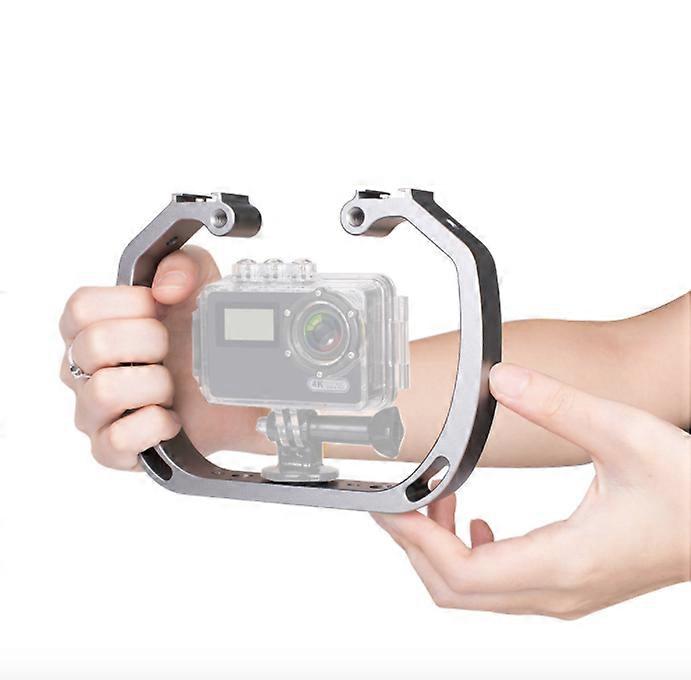 Gopro Tauchen Unterwasser Doppelarm-Handheld-Support-Stabilisator-Halter-Käfig