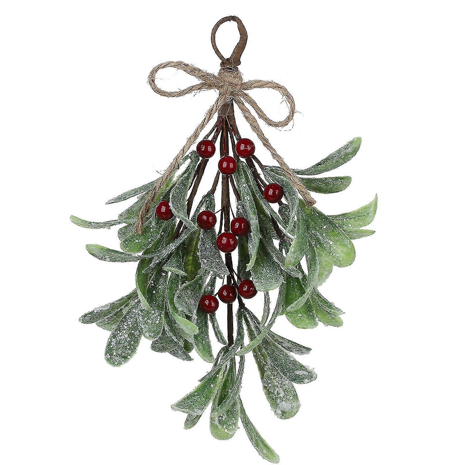 Artificial Mistletoe Picks, Christmas Mistletoe Decoration With White Berries, Artificial Mistletoe Floral Stems, Mistletoe Hanging Ornament For Home