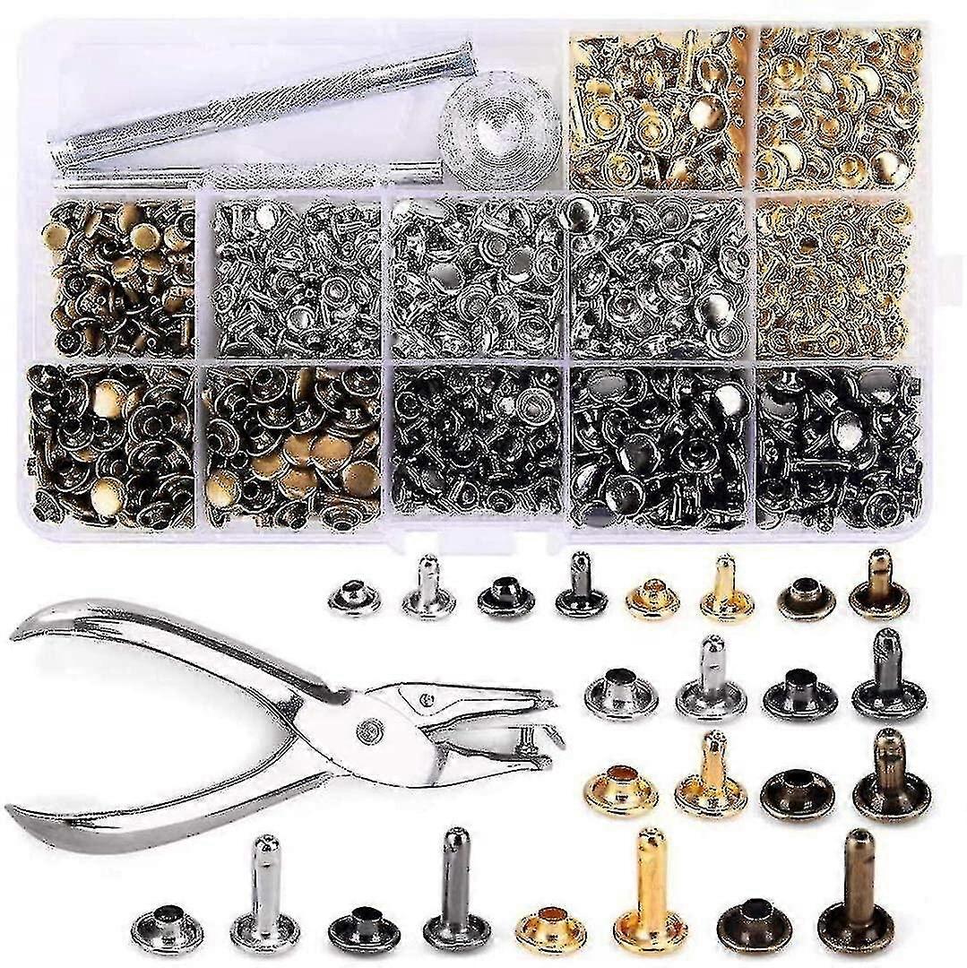 Leather Rivets Double Cap Rivet,3 Size And Four Colors 480 Sets
