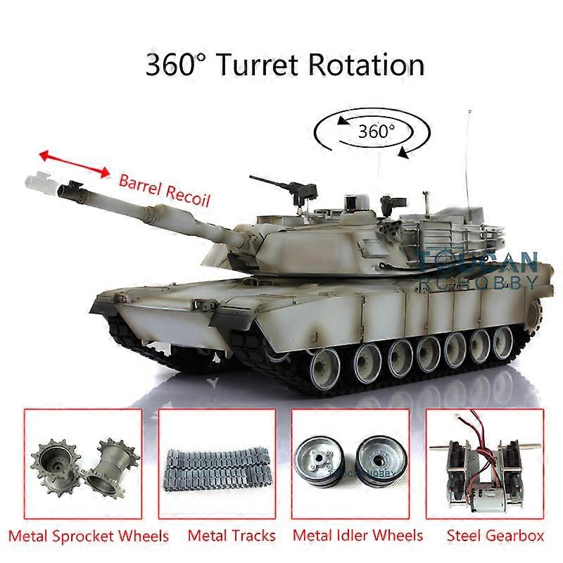 1/16 TK7.0 Upgrade M1A2 Abrams RC Tank 3918 360 Spätný ráz hlavne veže TH17797
