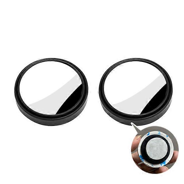 2PCS HD Car Round Frame Convex Blind Spot Mirrors Wide-angle 360 Degrees Adjustable Suction Cup Clear Rearview Auxiliary Mirror