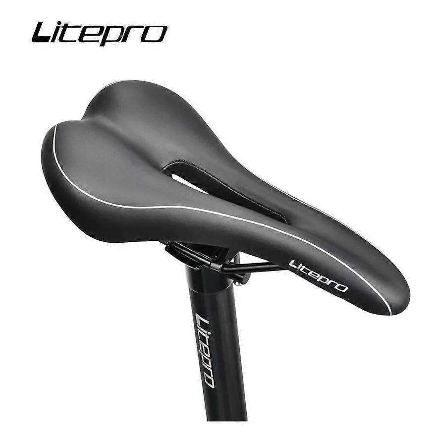 Litepro S1 Hollow Breathable Cushion Mountain Folding Bicycle Comfortable Heat-insulating Non-slip PU Leather Saddle