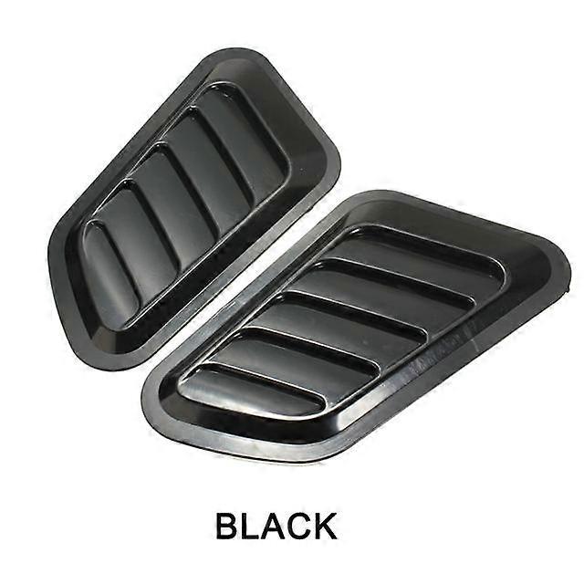 Black Carbon Fiber Car Universal Intake Scoop Turbo Hood Outlet Shark Fin Air Vent Sticker Trim Cover Decorative