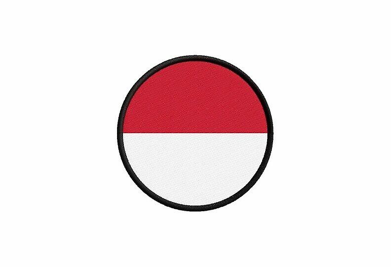 Patch ecusson flag indonesia indonesia indonesian printed thermosticker round round round round