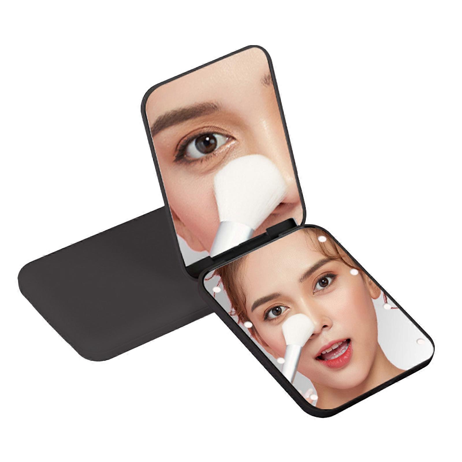 LED Mirror with Lights, Battery Operated Lighted Makeup Mirror with 1X/2X Magnification, Portable Vanity Mirror for Travel,100% New