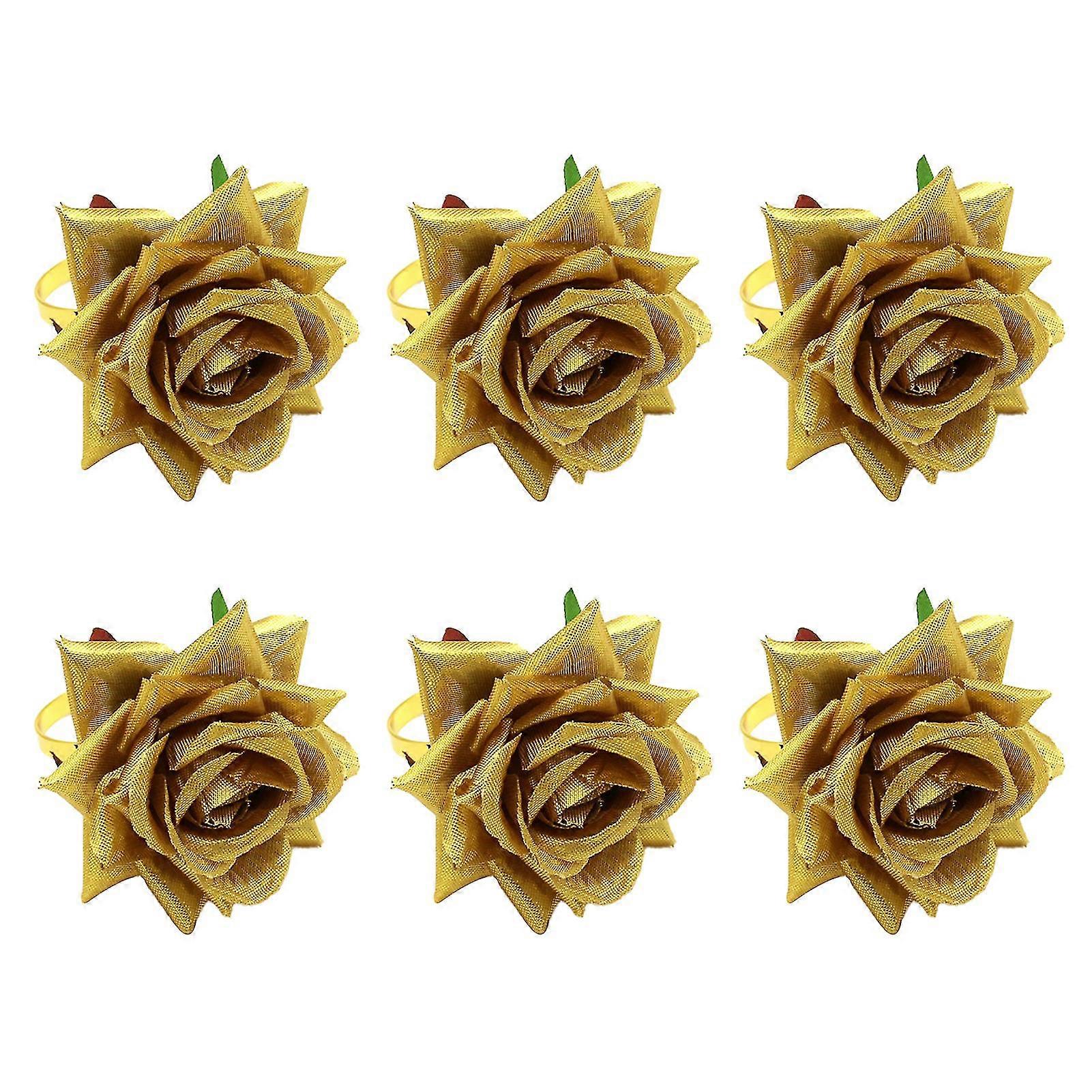 Naievear 6pcs/set Stylish Napkin Ring Visual Alloy Shape Napkin Clip For Kitchen