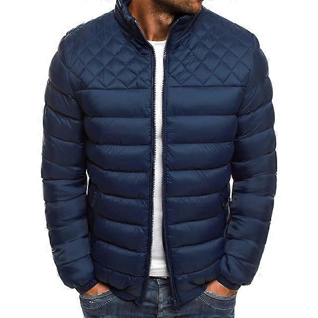2023 Autumn Winter Men's Stand-up Collar Zipper Cotton Jacke Tops Warm Comfortable Man Jackets Tops Comfortable Down Jacket