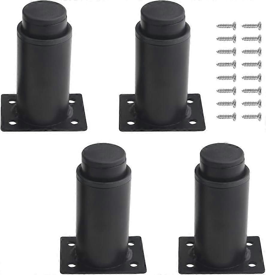 (8-12cm, Black)Set of 4 Heavy Duty Metal Adjustable Furniture Legs for Table, Bed, Sofa