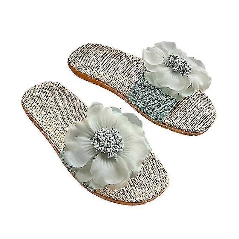 Tofflor Linhus Tofflor Bekväma Husskor Mysig Open Toe Toffel Unisex Tatami Tofflor Open Toe Tofflor Skidproof Summer Sandals för Indoor Outd