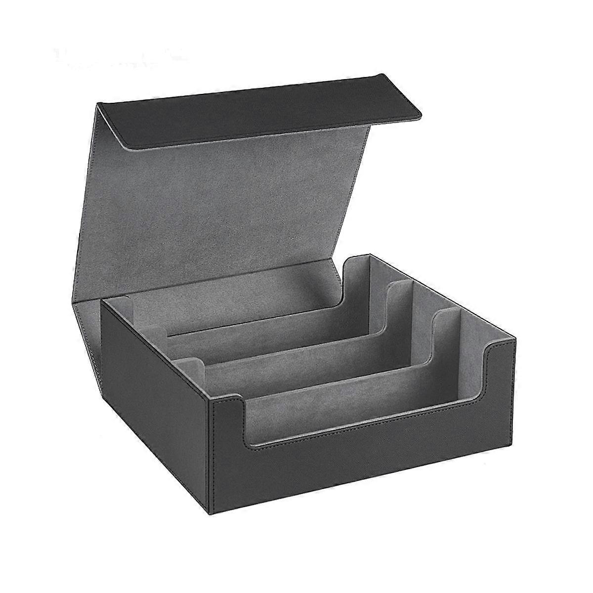 1800+ Card Deck Case for Trading Cards, Magnetic Card Storage Box Top Side-Loading Deck Case Game C