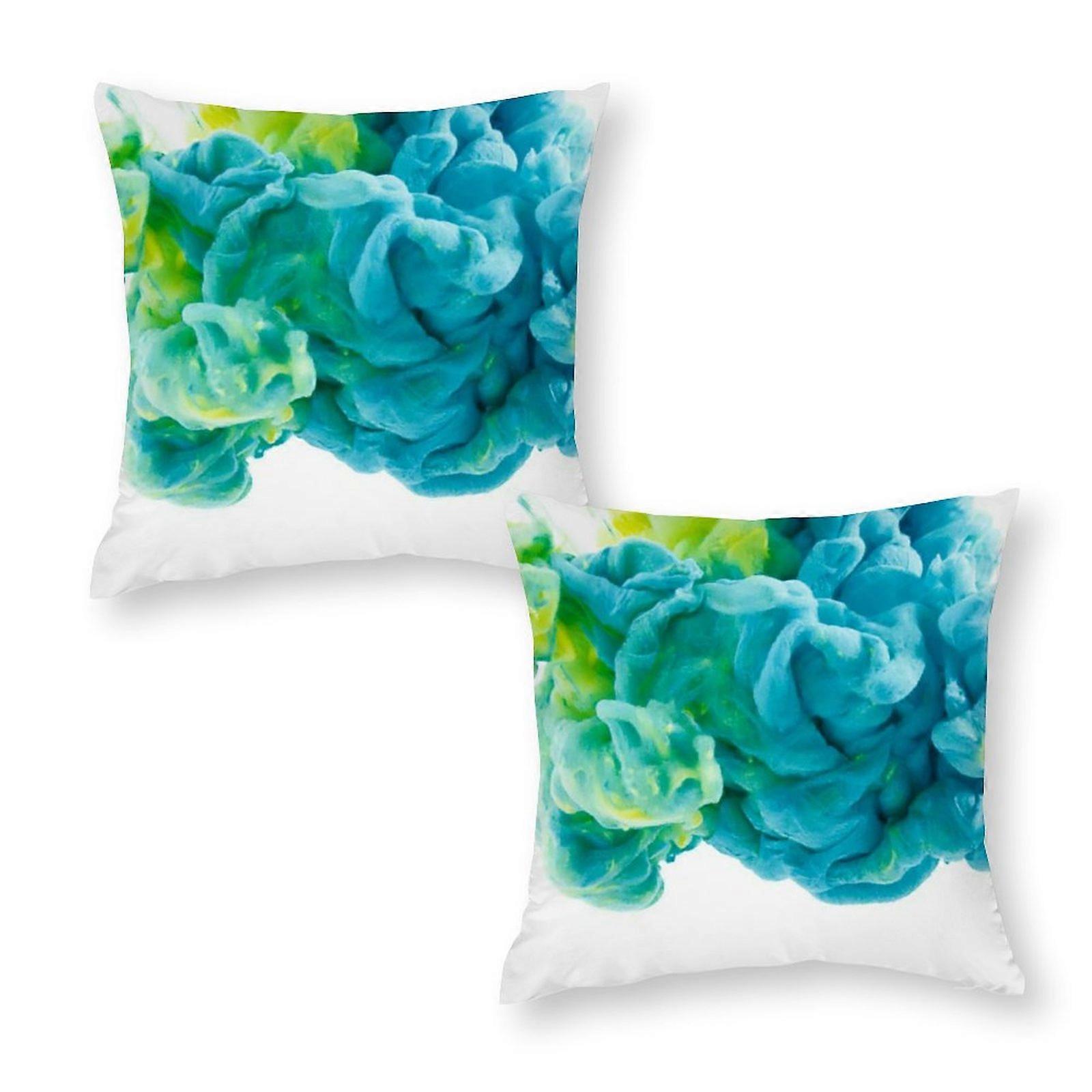 Green and blue coloured Throw Pillow Covers