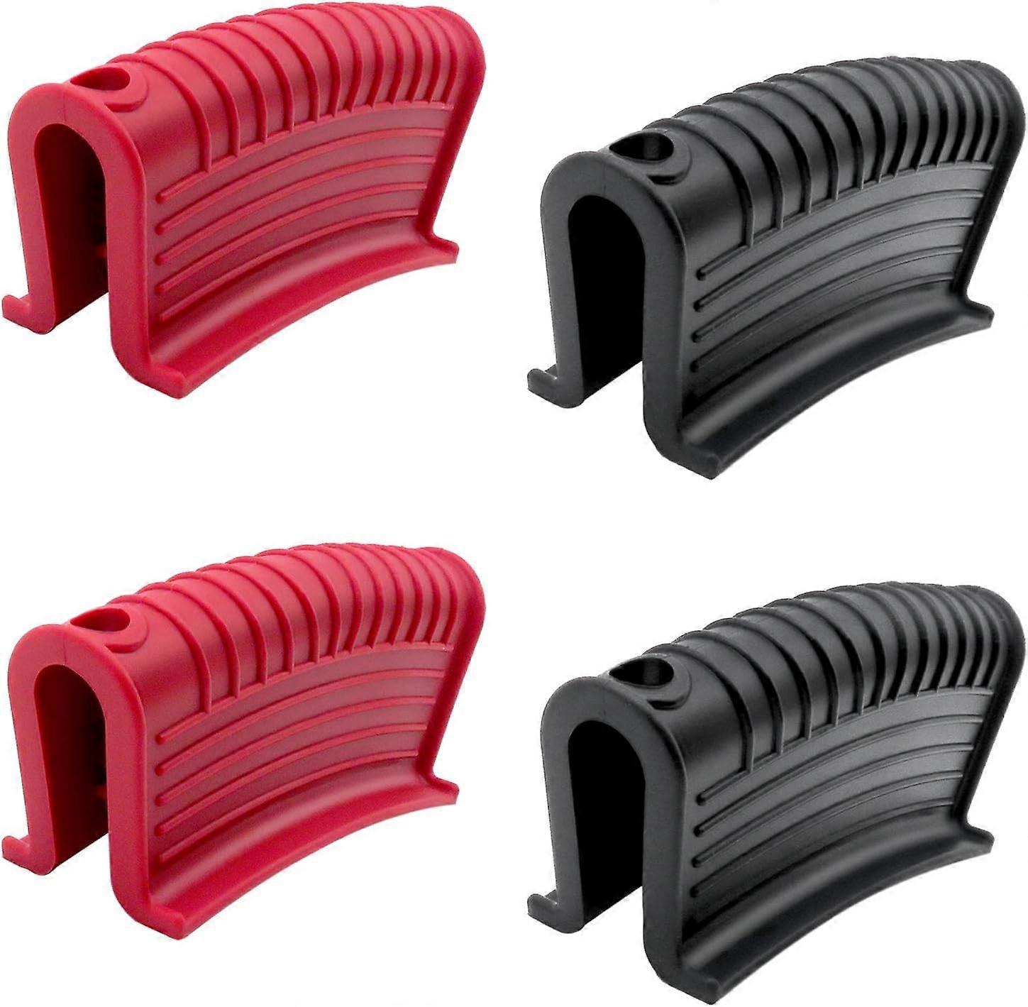 2 Pairs Silicone Assist Hot Pan Handle Supports, Hot Pan Lids Pan Support Sleeve Non-slip Heat Resistant Insulated Handle