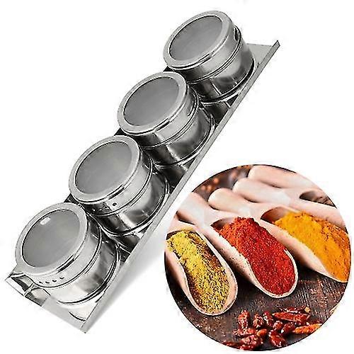 Stainless Steel Magnetic Kitchen Spice Shaker Set