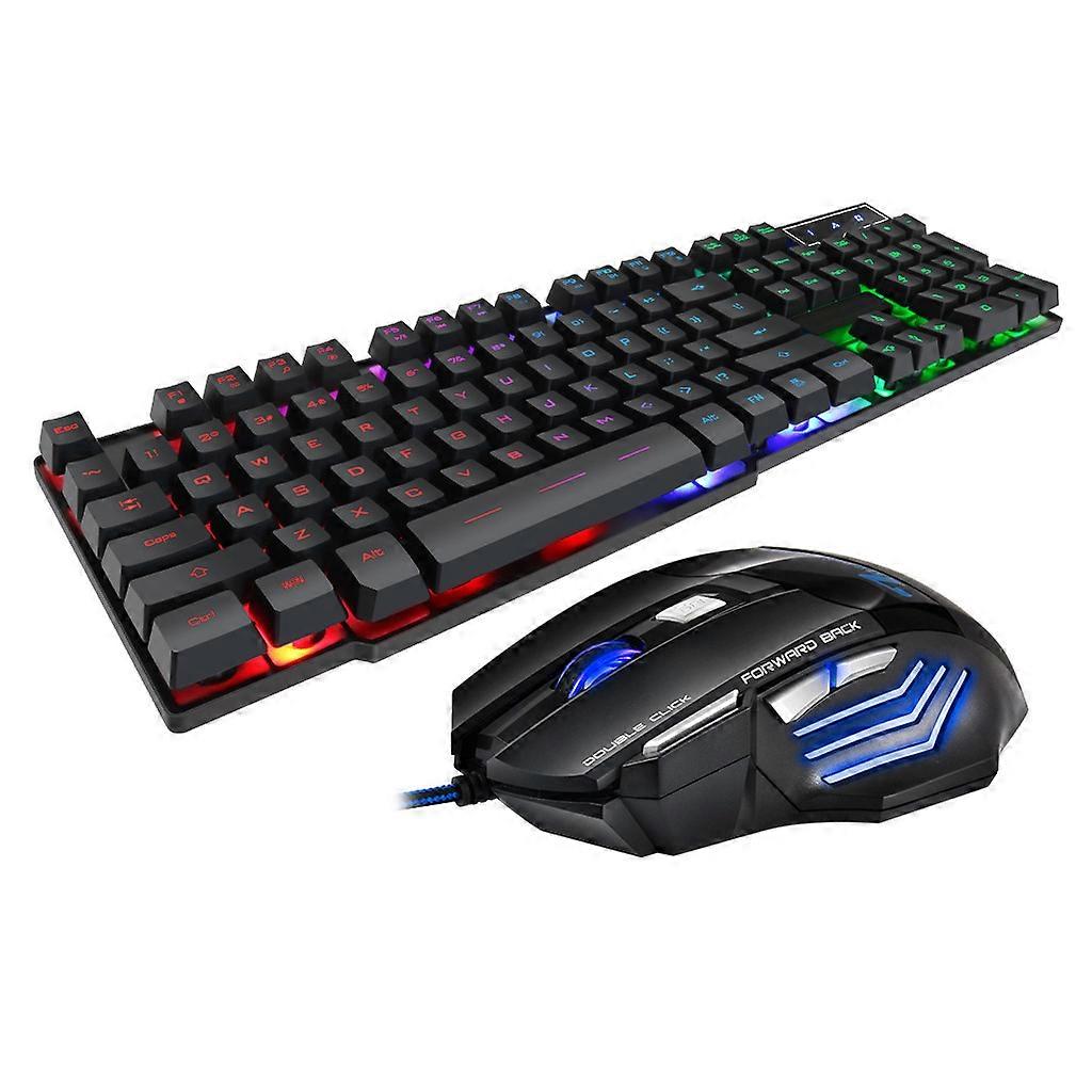 USB Wired Keyboard Mouse Set Notebook Key Panel Mechanical Punk Gamer Keypad
