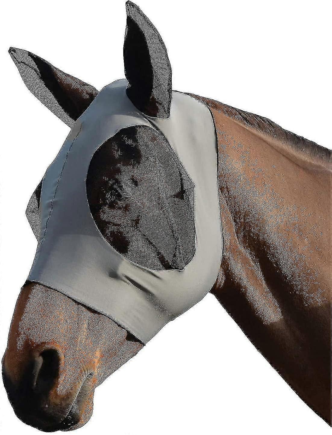 Atlar İçin Sinek Maskesi Atlar İçin Sinek Maskesi Atlar İçin Sinek Maskeleri Atlar İçin Sinek Maskesi Böcek Kovucu Uv Kulaklı Koruma (gri)