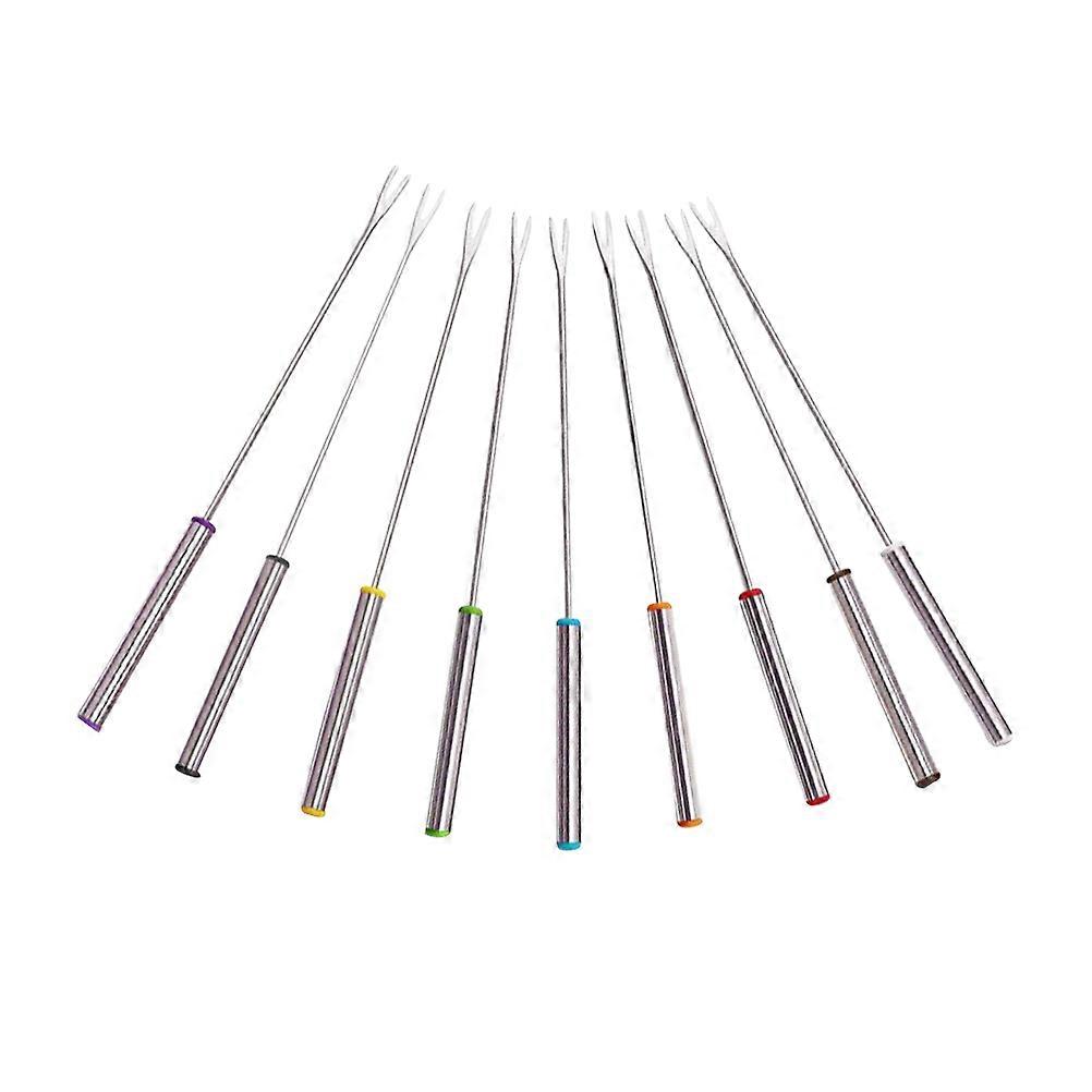 9 Pcs Chocolate Covered Marshmallows Barbecue Fork Barbecue Skewers Dessert Fork