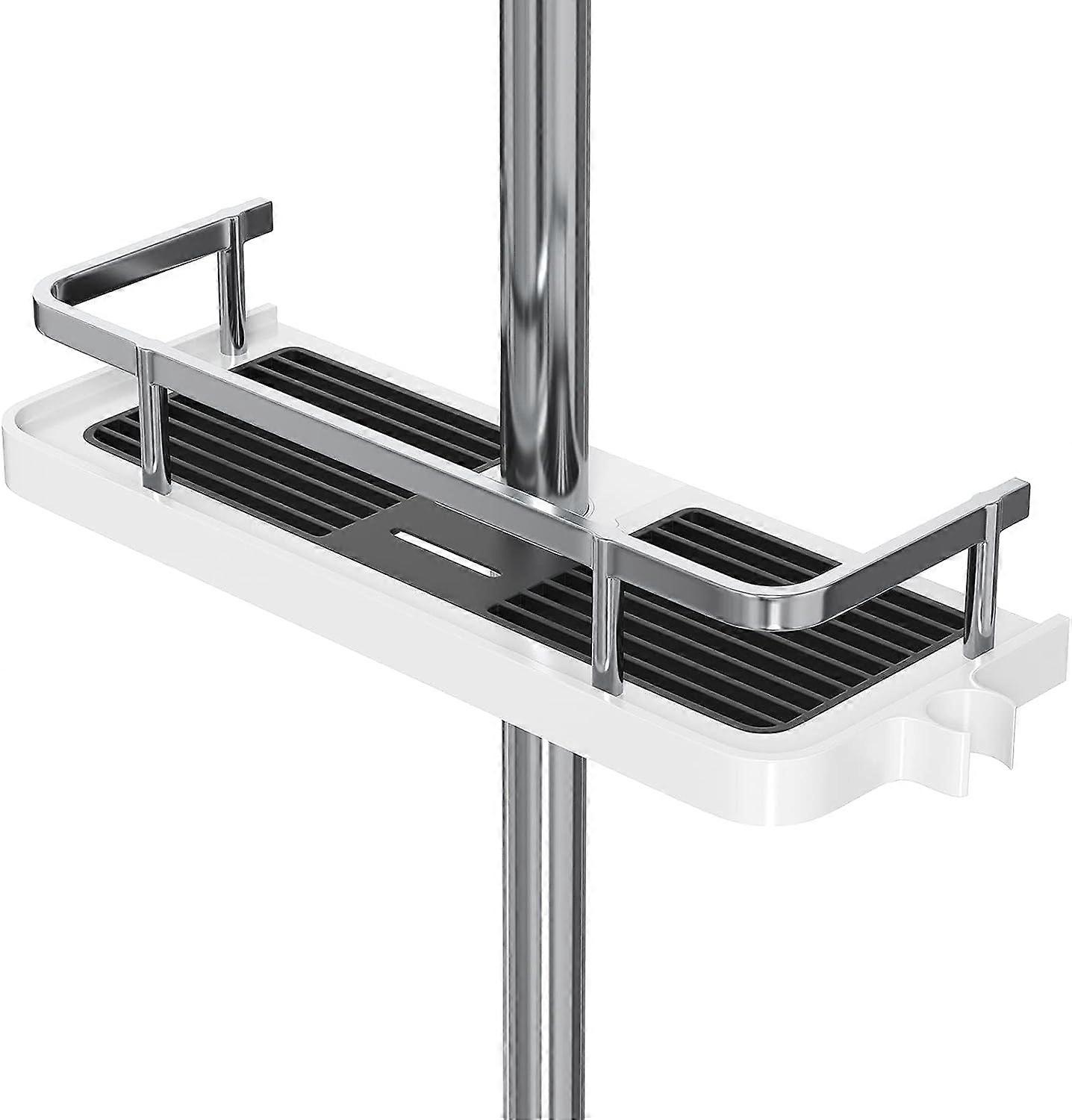 Adjustable Shower Shelf for 18-25mm Shower Bars - No Drilling