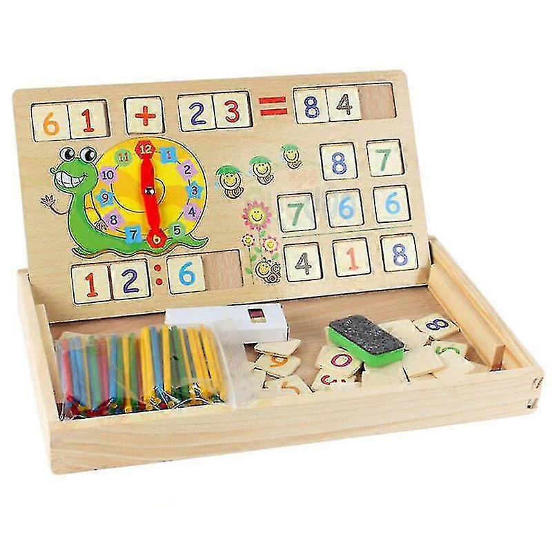 Math Toy Wooden Learning Box Number Learning Game With Drawing Wooden Board Educational Toys Compatible With Children 3 4 5 Years Old