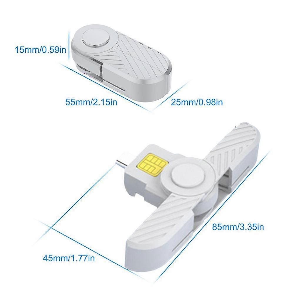 Foldable DOD Type C Common Access CAC Smart Card SIM Card/IC Bank Chip Card Reader Compatible with Phone and Linux