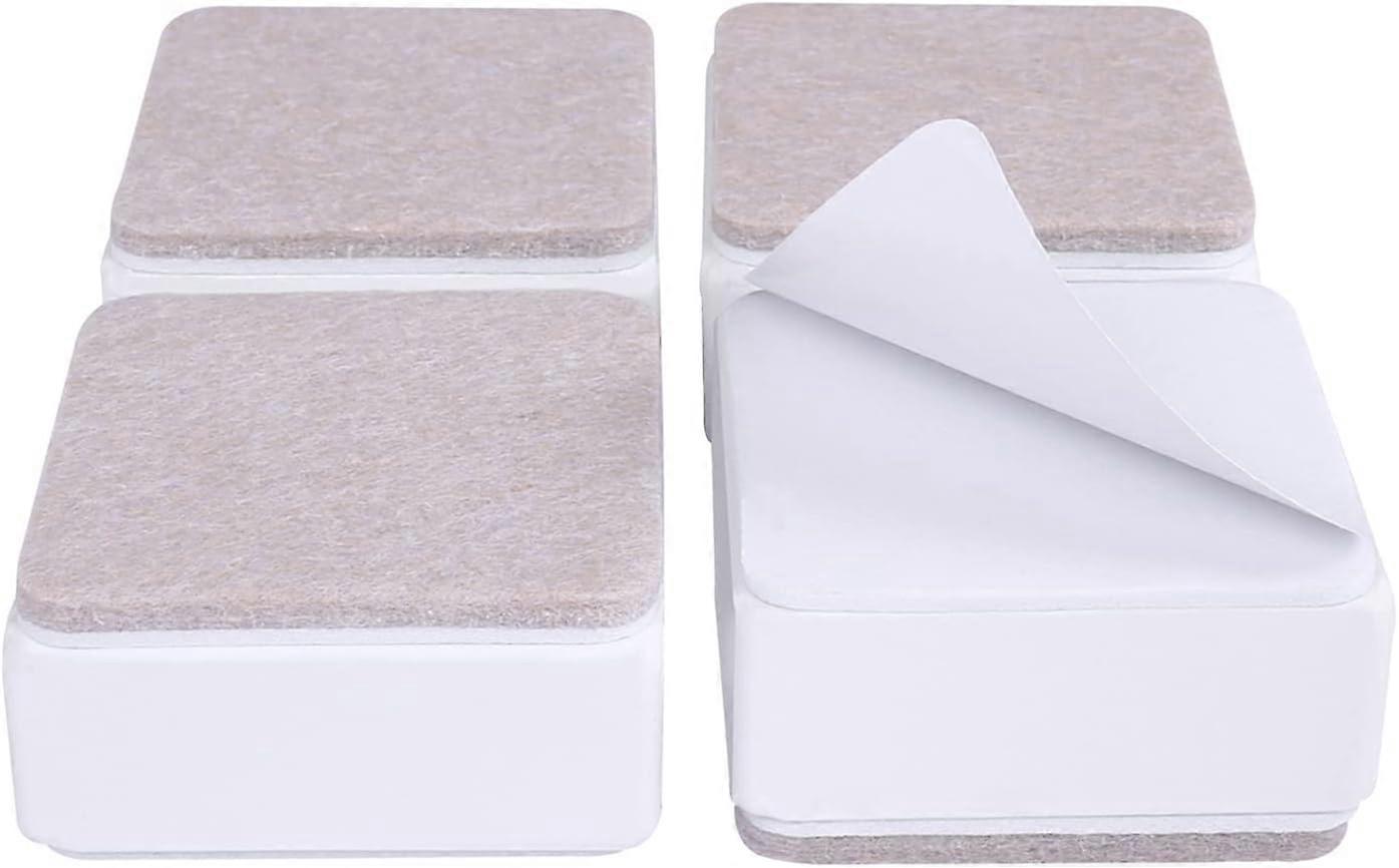 سرير رافع 1.2 "رافع أثاث من الصلب الكربوني 2.4 بوصة أثاث لاصق عريض يضيف ارتفاع 1.2 بوصة إلى خزانة السرير والأريكة ، يتحمل 20000 رطل ، مربع