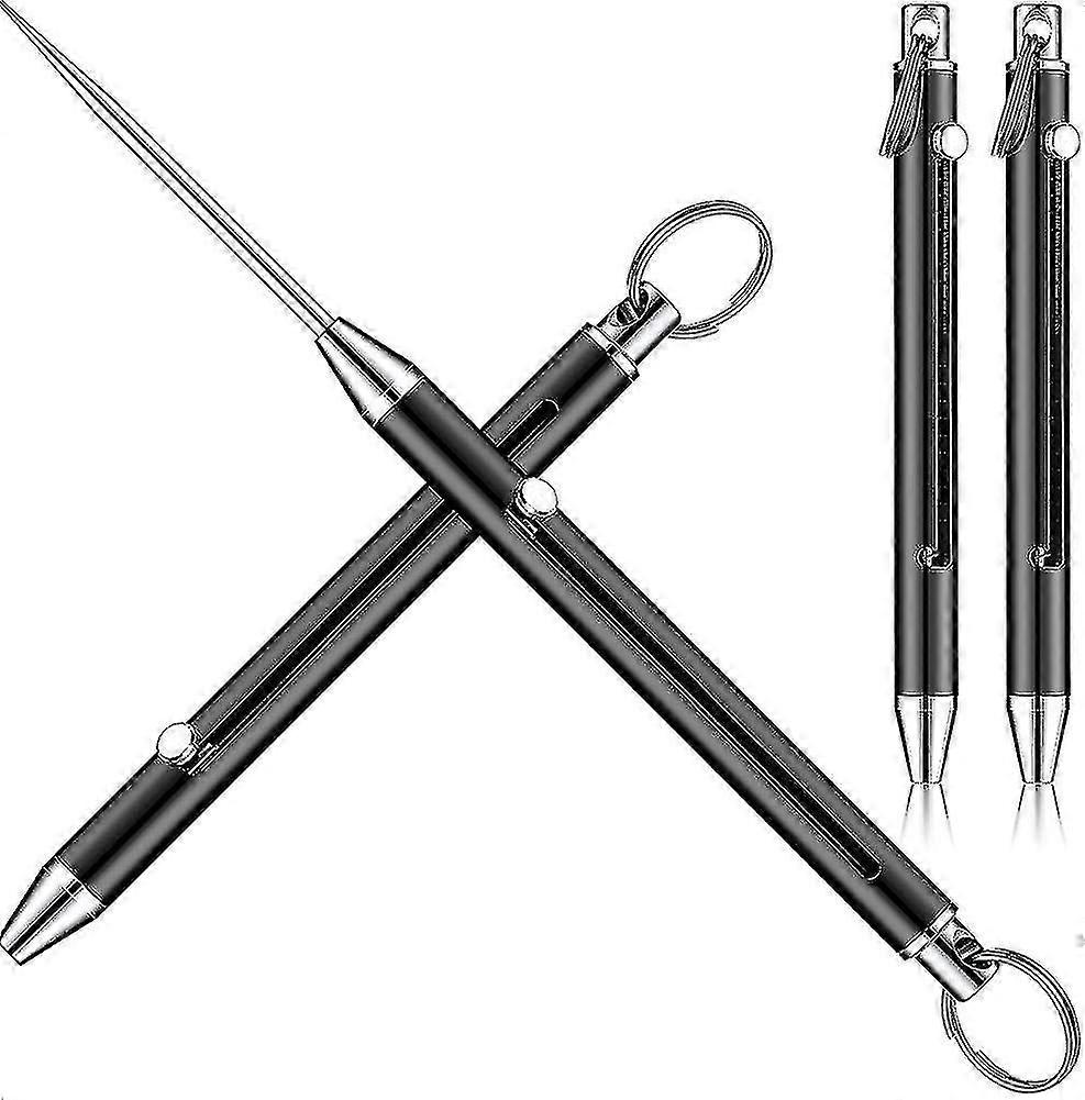 2 pièces Portable Titanium Toothpick Pocket Toothpick Porte-clés télescopique