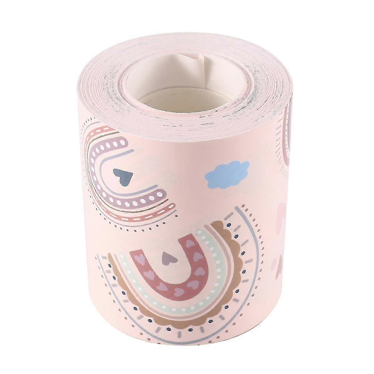 Bulletin Board Border Waterproof Boho Rainbow Bulletin Board Border Trim Self Adhesive For Classroo