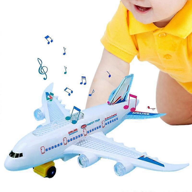 Toddler Airplane Toys Early Educational Toy With Light And Music Universal Wheel Air Bus Model Kids Learning Activities