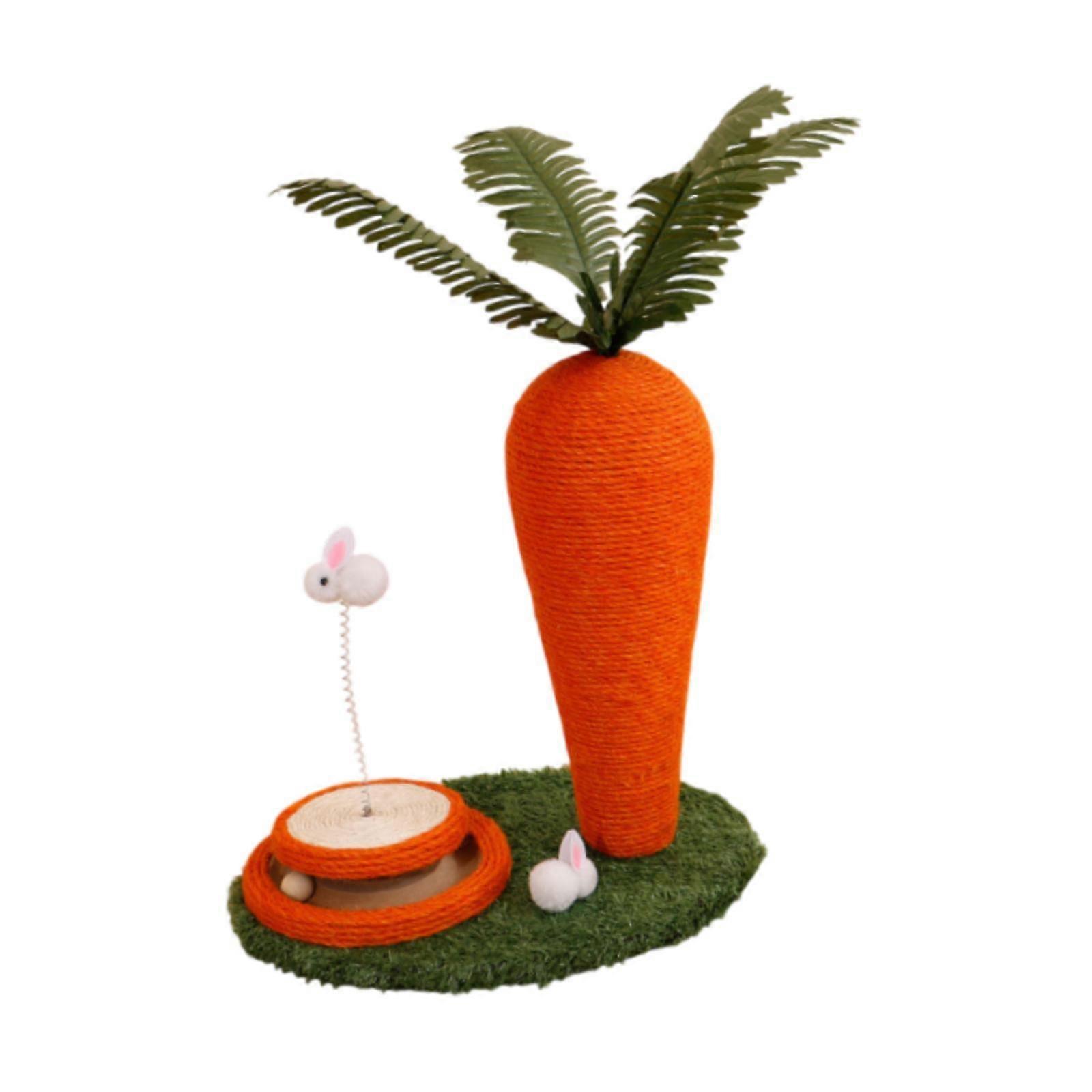 Cat Scratcher Post Carrot Shape Cat Tree for Lounging Entertainment Exercise