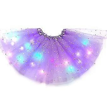 2025 New Girls Tutu Skirts With Neon LED Light Glow PrincBallet Stage Dance Dress