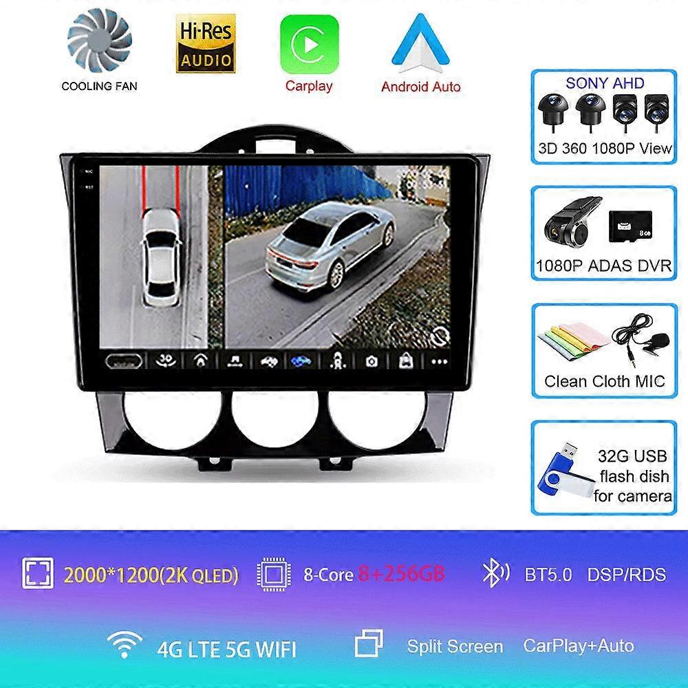 Radio auto Android 14 Carplay Auto Pentru Mazda Rx-8 Rx 8 Rx8 Se 2003-2011 Navigație multimedia Gps Video Player Dsp Stereo Wifi+4g