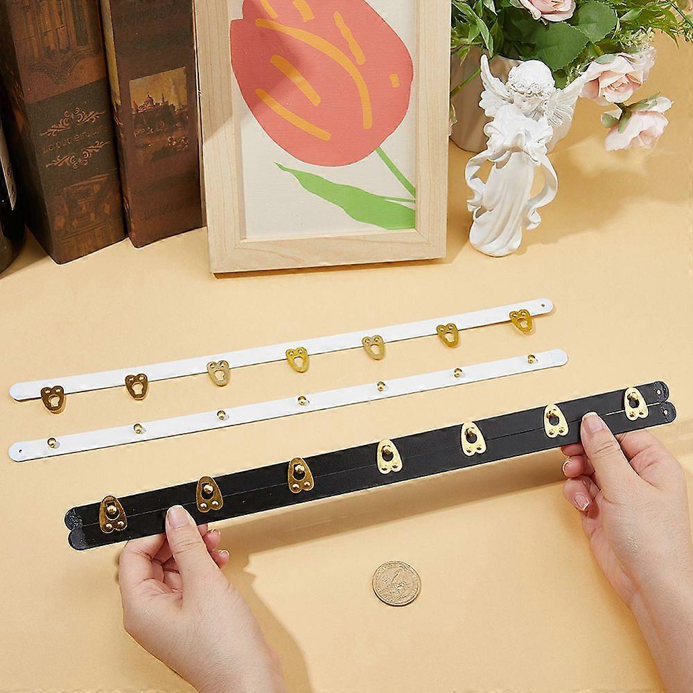 2 Pairs 2 Colors Iron Corset Busk with Golden 201 Stainless Steel Buttons Board Corset Busk for Sewing and Closure of Womens Mixed Color 350x24x1~6.5m
