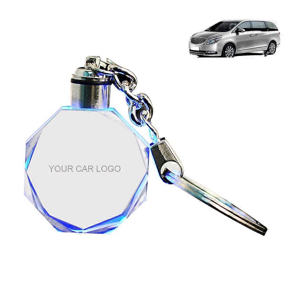 Car Customized Logo Keyring Crystal Light Changing Luminous for Key Chain Suitable for Vehicle for Key Ring
