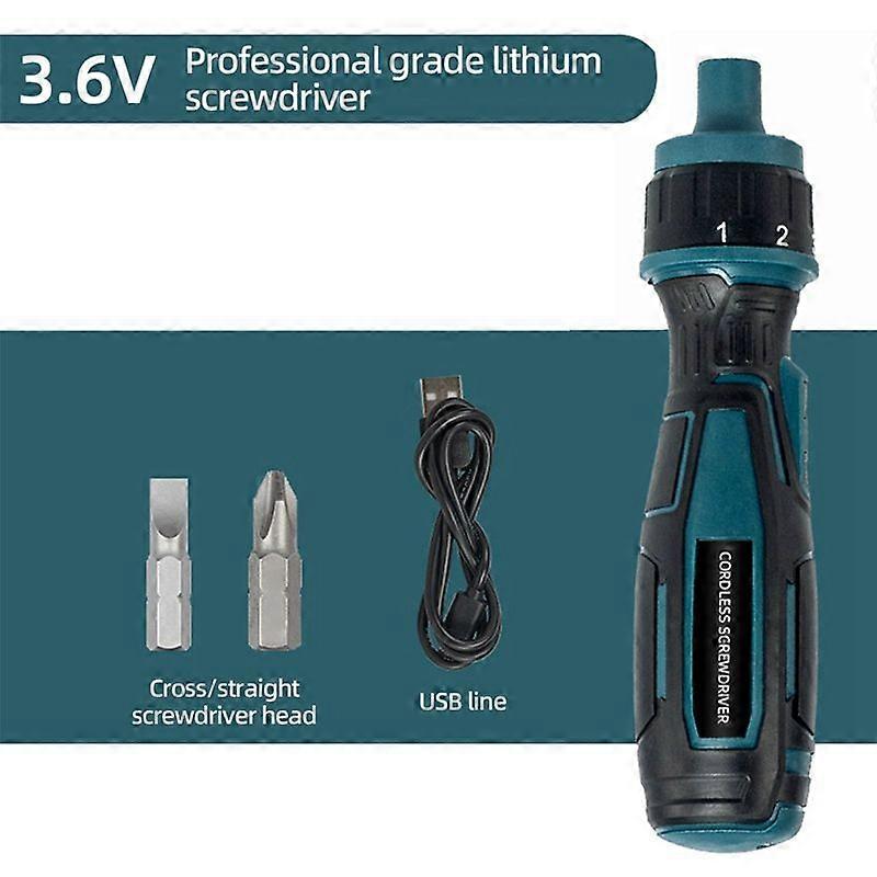 3.6V Cordless Electric Screwdriver Torque Precision Power Tool with Flashlight Screw Driver Bits Charging Handle