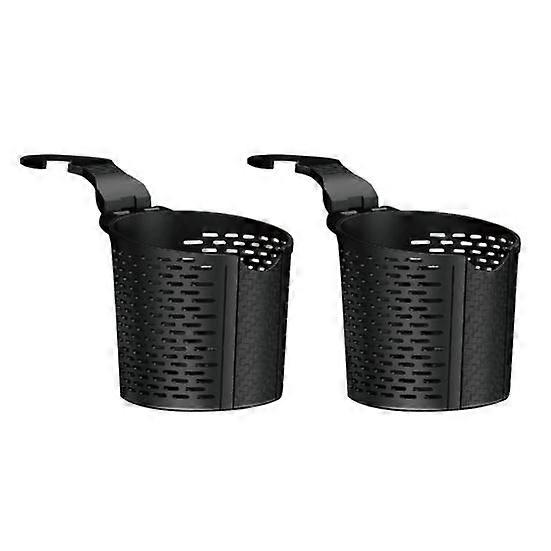 2Pcs Car Headrest Cup Holder Drink Pocket Food Tray Hook Design Hollow Mesh Shockproof Universal Auto Storage Box
