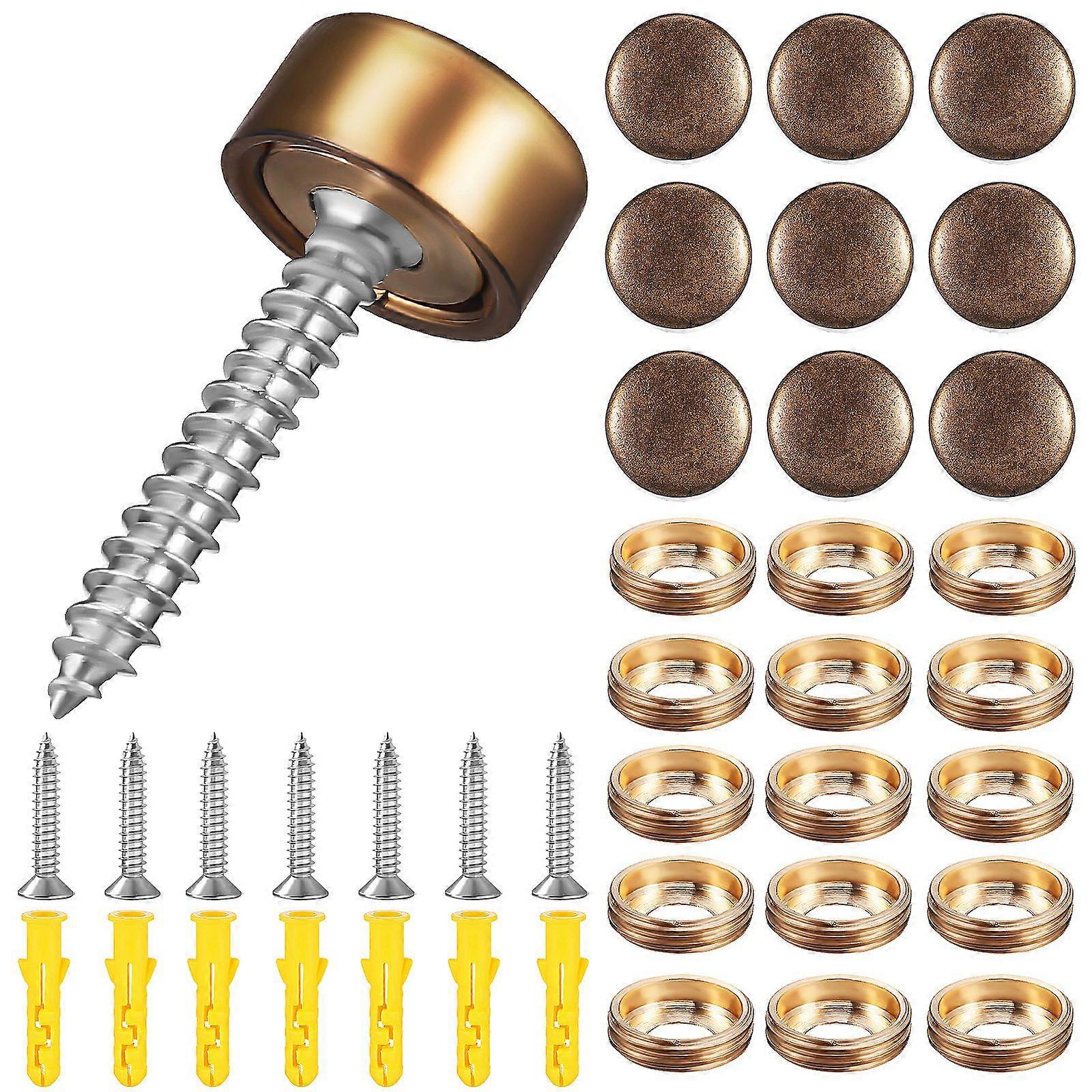 16 Sets Decorative Screws Self Tapping Screws Fixing Screws Decorative Fasteners Retro Screws Covering Hardware With Caps