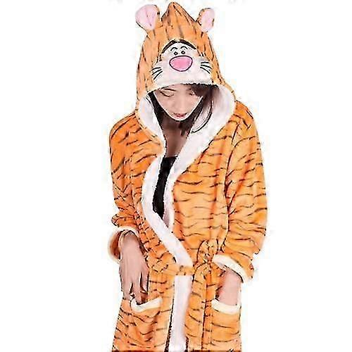 Natkjole Flannel Badekåbe Pyjamas Kænguru Hjemmetøj L tiger natkjole