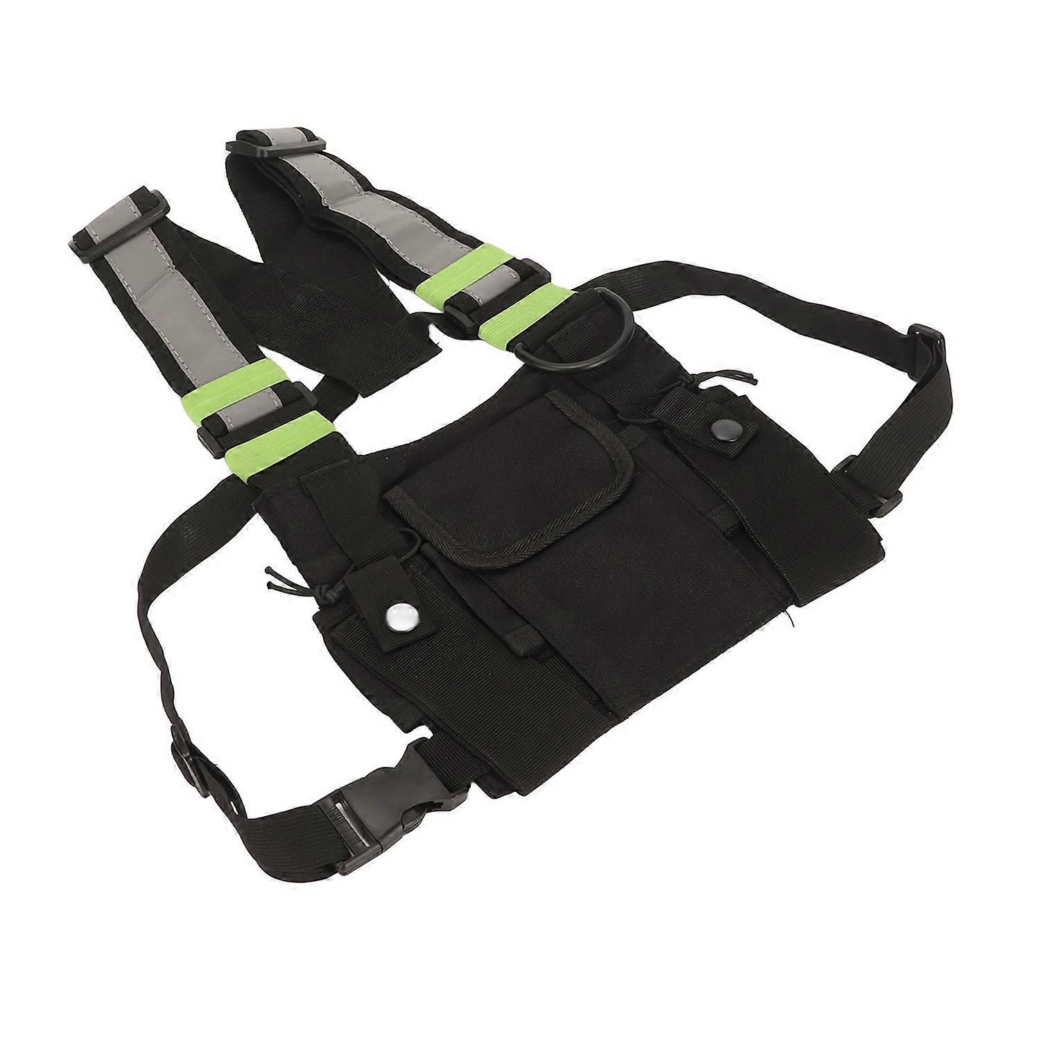 Universal Radio Harness Chest Rig Bag Adjustable Shoulder Strap Radio Chest Pack Pouch for 2 Way Rad