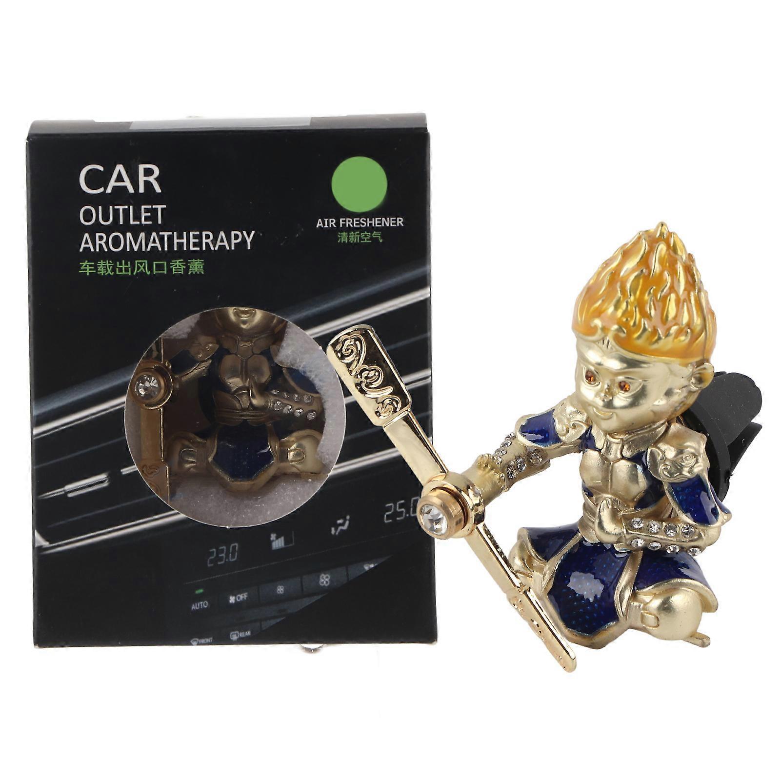 Car Air Conditioner Outlet Vent Clip Air Freshener Fragrance Diffuser Monkey King Shape(blue)