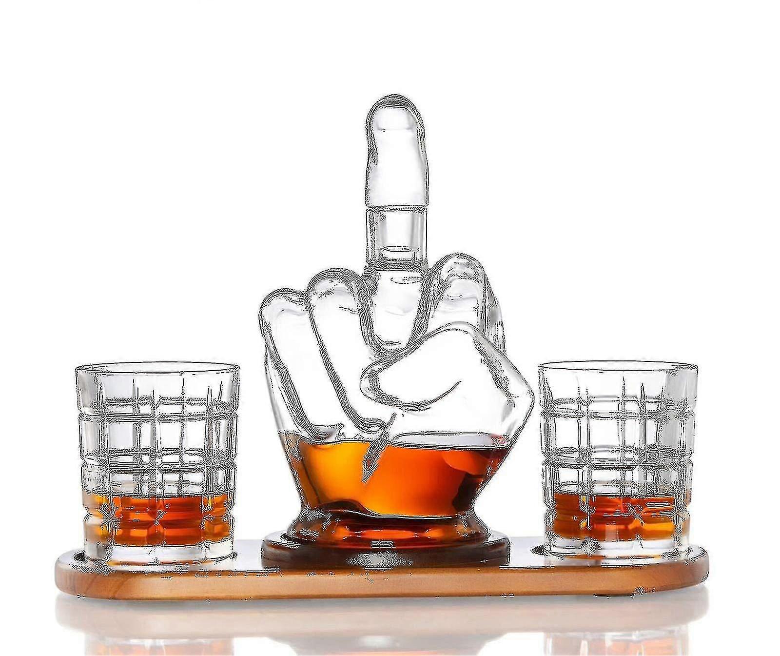 1000ml Middle Finger Fun Whisky Decanter With Whisky Glasses Set,100% New