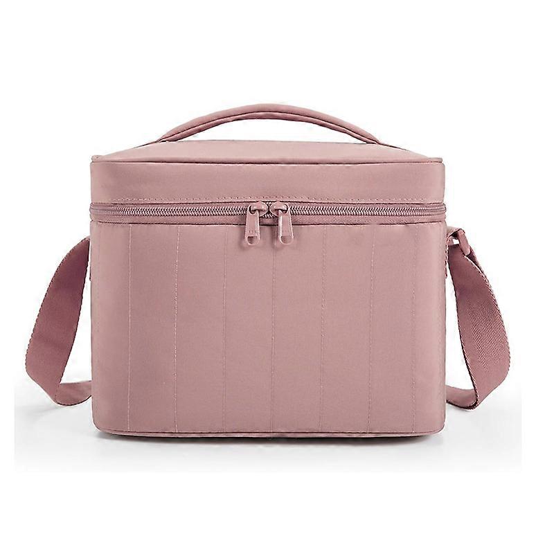 Insulated Puffer Lunch Bag for Women - Quilted Cooler Tote for Work, Travel, and Picnics in Dusky Pink