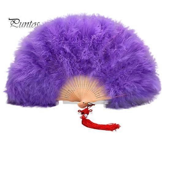 Champagne Fan with Tassels Pendant Luxurious Hollow Carved Gorgeous Thick Feather Elegant Handheld Fan