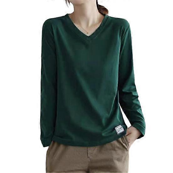 Pullover Blouse Elastic Versatile Soft Solid Color Loose Lady Basic T-shirt for Work