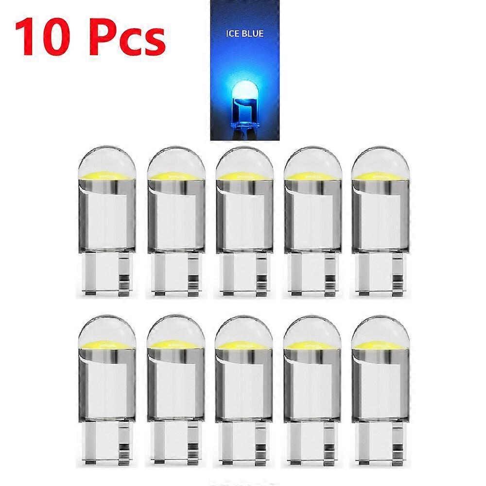 5/10Pcs T10 W5W Car Led Light COB Led Bulbs Car Wedge Light Turn Side Lamp Acrylic Dome Reading Lights Instrument Lamp Auto License Plate Lamp DC12V