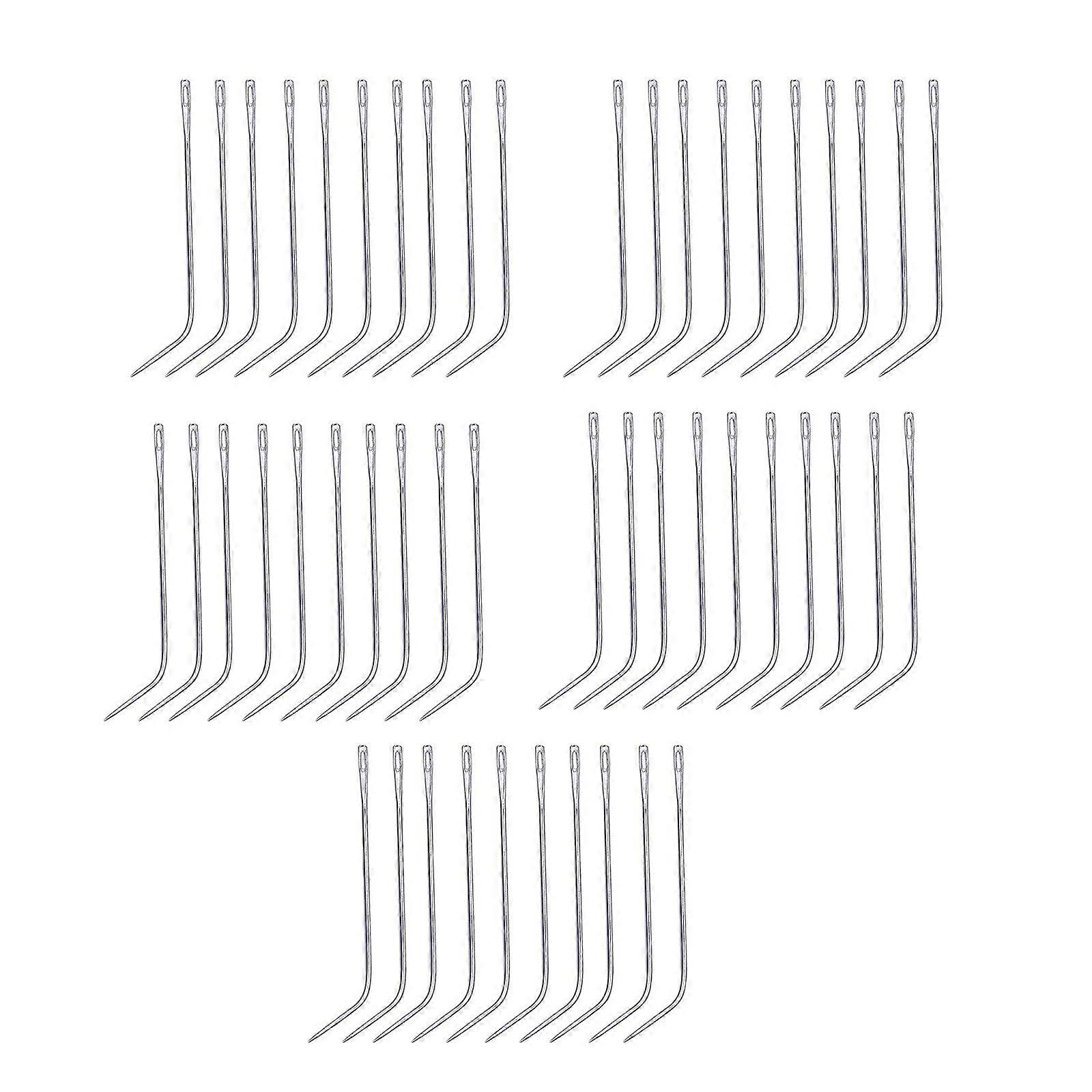 50 Pieces Curved Needle Weave Needle Hand Sewing Needle for Wigs Making Canvas Repairing Modelling and Crafts Sofa Cloth