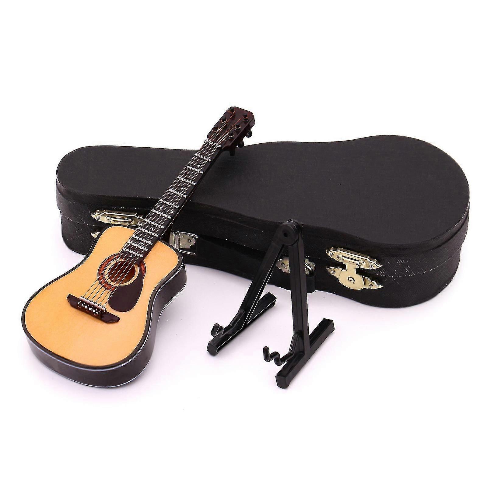 Exquisite Mini Guitar With Stand & For Case Ornaments Home Display Decor Lovers