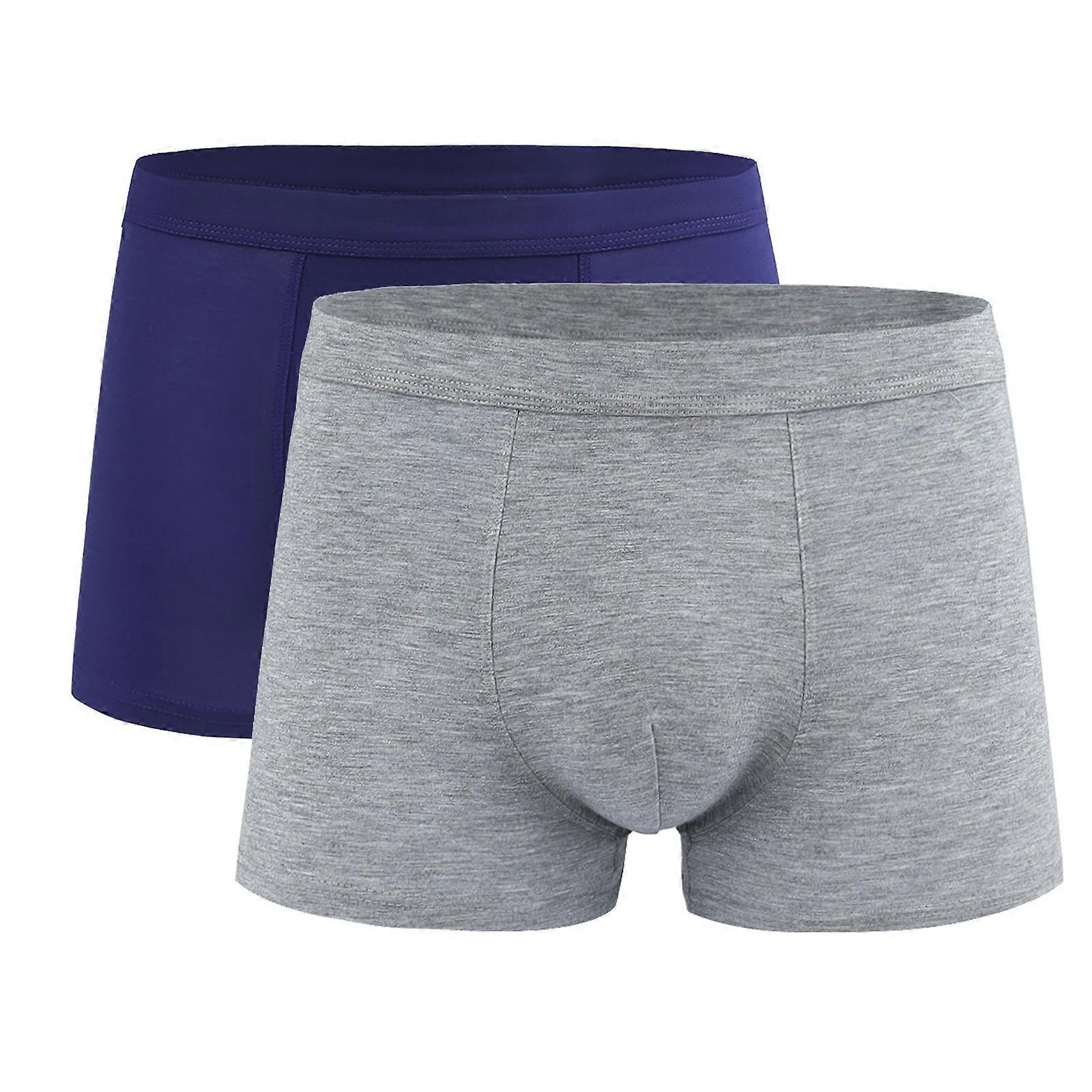2pcs Mens Underwear Large Size High Elasticity Flat Leg Briefs Style H