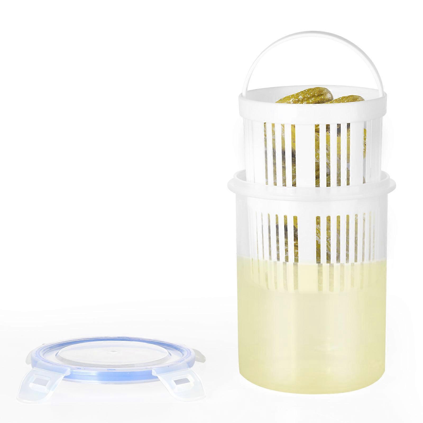 Pickle Jar with Multifunctional Draining Basket, Kitchen Use, 11*13.5CM