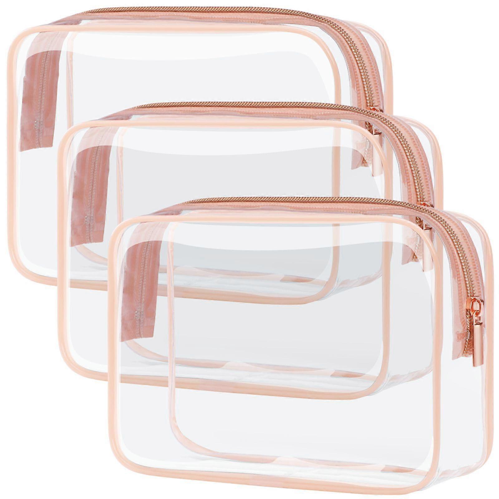 Rose Pink Transparent Travel Toiletry Bag