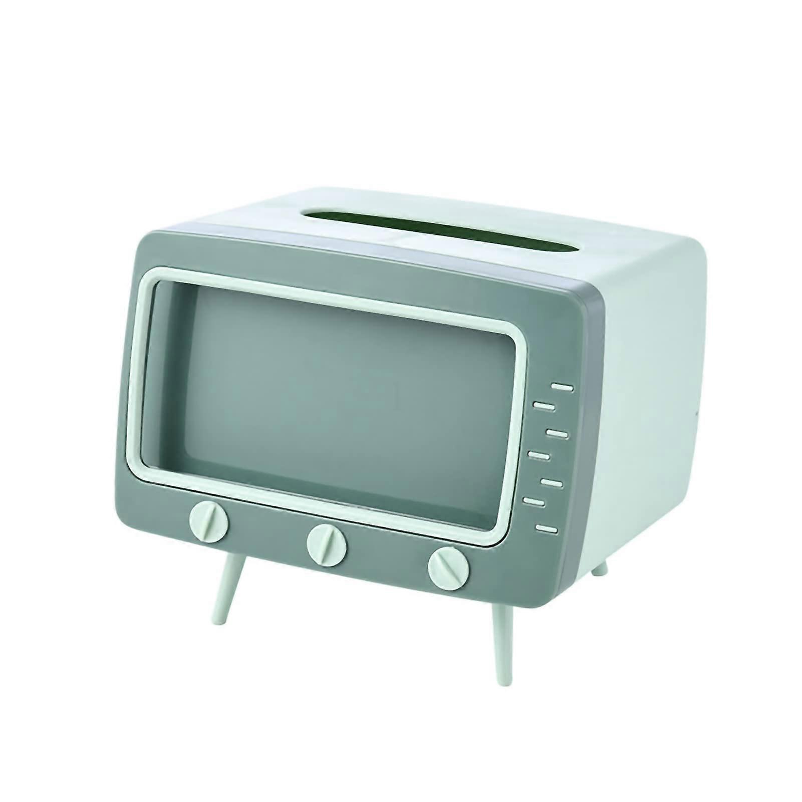 Cute TV Shaped Paper Towel Holder and Phone Stand Multi-Functional Kitchen Decor in Retro Design